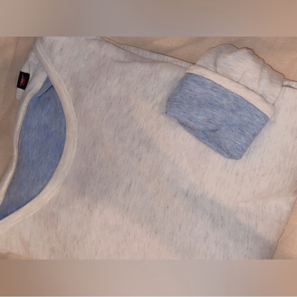 Pristine FAHERTY cloud reversible crew in ivory heather/light blue heather XXL - Picture 9 of 14